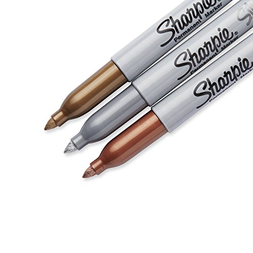 Sharpie Metallic Fine Point Permanent Markers 3/Pkg-Gold, Silver & Bronze - 3