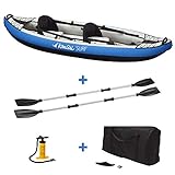 Kayak llave en mano: bolsa de transporte, remo doble, bomba de doble acción, manómetro de control, alerón, kit de reparación y cuña de pie.