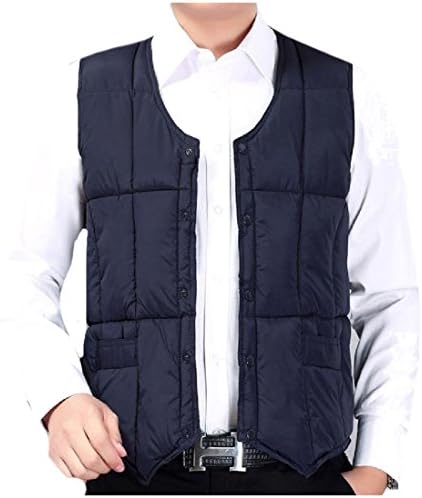 Aprilley Men's Open Front Western Stay Warm Light Puffer Jacket Vest -  Blue - 