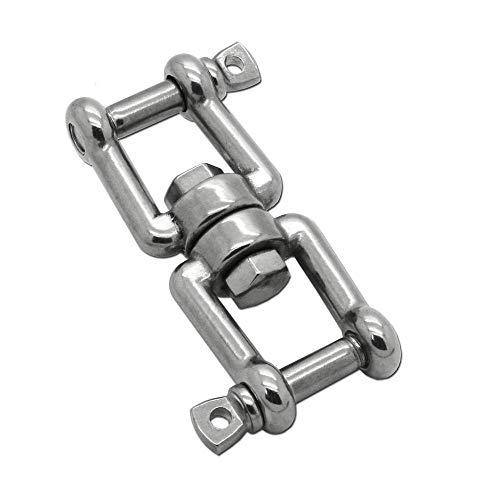 Émerillon Manille Chaînes Oeil - Mâchoire D'ancrage Connecteur Pivotant Acier Inox V4A Shekel Corde Marine Ø 6-10mm, Modèle:8mm - 1 Stück