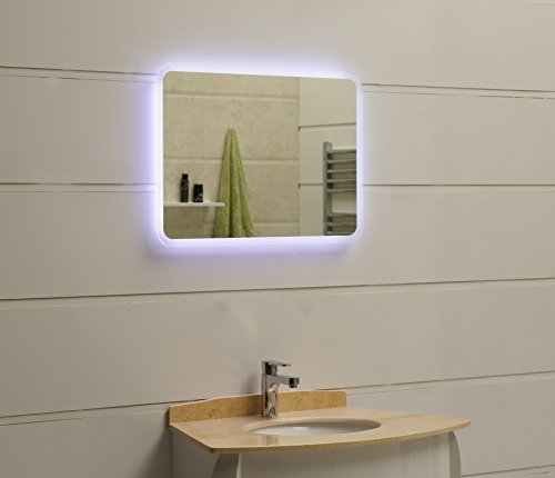 modernes Lichtspiegel Wandspiegel Badspiegel GS045N mit LED-Beleuchtung Tageslichtweiß IP44 (40 x 60cm) - 4