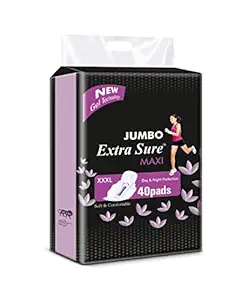 ZUDORA Jumbo XXXL 320 Mm Ultra Clean Soft Thin Dry Cottony Sanitary Napkin Pad With Wing For Women Girl (Maxi Care XXXL (40) Pads)