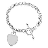 Collana con pendente a cuore in argento sterling placcato in metallo