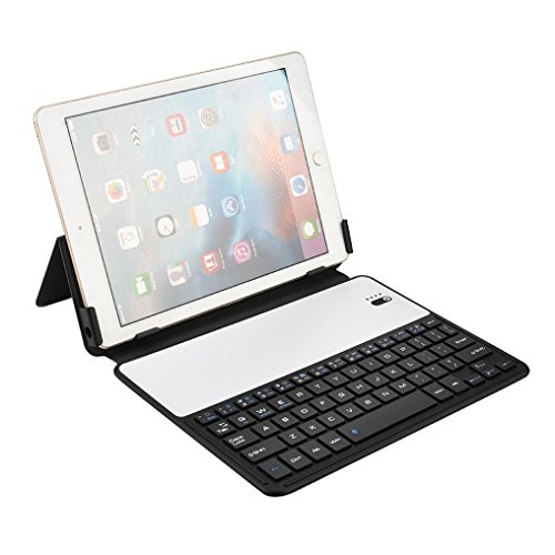 Preisvergleich Produktbild Wokee Ultradünne Aluminium Wireless Bluetooth Illuminated Tastatur Keyboard Eingebaute Bluetooth-Tastatur für iPad 9.7 Zoll