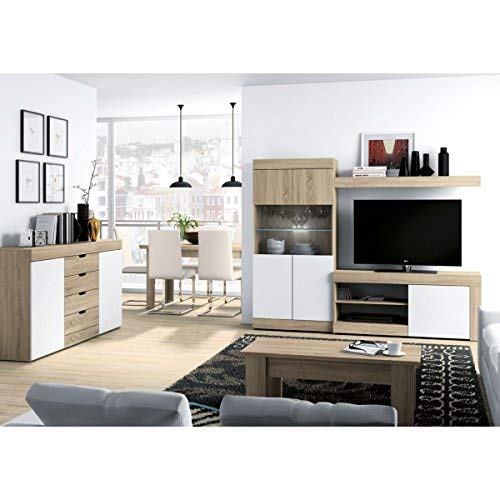 Mobelcenter - Mueble Salón Logan 005-215 x 39,8 x 170,5 cm- Blanco y Cambrian (0564)