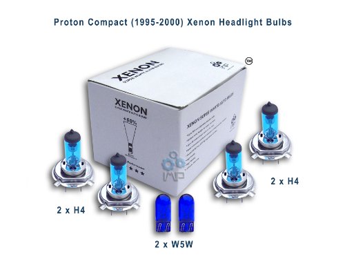 Proton Compact (1995-2000) Xenon Headlight Bulbs H4, H4, W5W