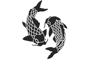 CFSUPPLIES CARP PLAYING Airbrush, Wall Art , Paint Stencil, Genuine Mylar Re-Useable 125 micron