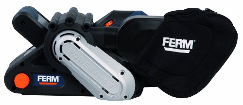 FERM BSM1021 Bandschleifer 950W – Variable einstellbare Bandgeschwindigkeit – Mit 2 Klemmen für Stationär gebrauch – Inkl. 3 Schleifbänder (P60, P80 und P120) und Staubfangsack - 9