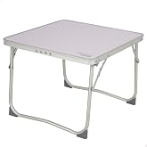 AKTIVE 63057 Folding Coffee Table, 40 x 40 x 30 cm, Mauve, Anti-roll Stops, MDF Board, Aluminium Structure, Supports 20 kg, C