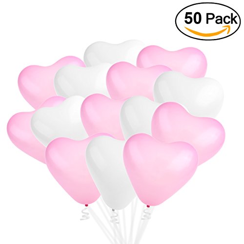 50 globos en forma de corazón para la decoración de boda