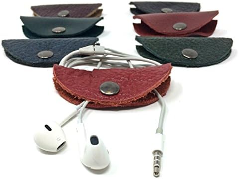 Handmade Genuine Leather Headphone Organiser Wrap Winder