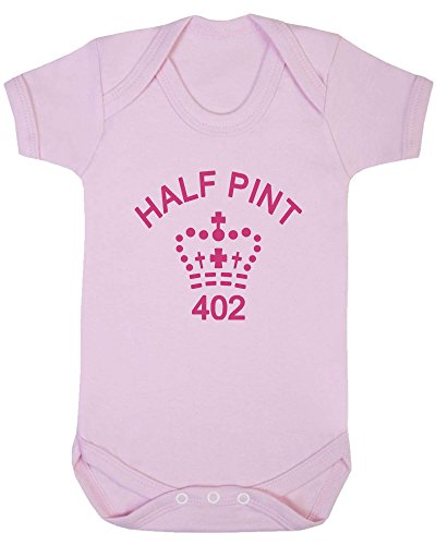 Half Pint Baby Vest. (0-3 months, Pink Vest - Fuchsia Vinyl)