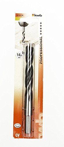 kwb Holzspiralbohrer Ø 14,0 mm 511474 (CV-Stahl, spezielle 2-Fasen Spiralform, Industriequalität)