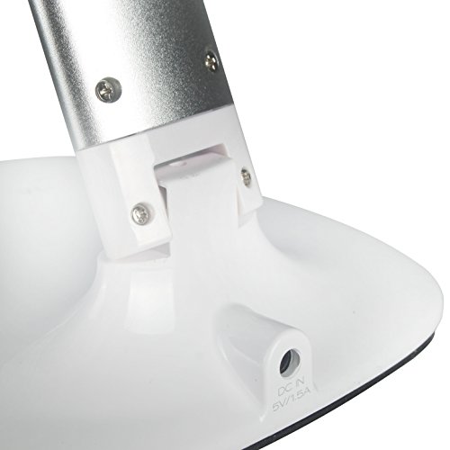 ALED LIGHT ®6W Dimmable LED Desk Lamp ,3 Light Farbenmodi LED Tischlampe, 5 Helligkeitsstufen Dimmbar 180° Faltbar mit Nachtlicht-Funktion ,Silber, 9 Warmweiß Leds ,18 Kaltweiß Leds，USB Port[Energieklasse A] - 8