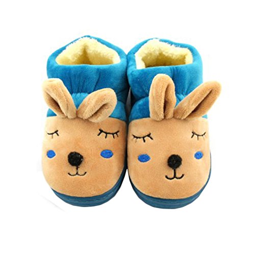 Lovely Rabbit Winter Baby Shoes Warm Indoor Slippers(Blue, 4-5 Years Old)