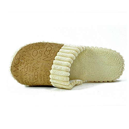 HuaYang Winter Warm Family Loves Home Slippers Cartoon Letters Soft Plush Indoor Shoes(Brown; 42-43)