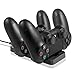 Produktbild Ladestation für PS4 Controller 2 Playstation 4 Dualshock Controller mit USB Kabel für Sony Playstation 4/PS4 Slim Pro kabellosen Controller Gamepad, Schwarz
