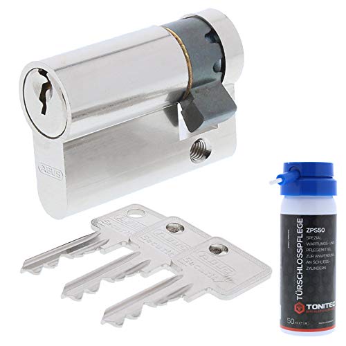 Preisvergleich Produktbild ABUS Türschloss Schließzylinder Zylinderschloss C83 + ToniTec Schloss Pflegespray Halbzylinder 10 / 30 mm