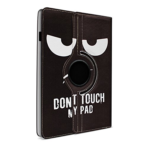 Medion Lifetab P9702 X10302 P10400 P10506 P10505 Tablet Robuste Universal Tablet Schutzhülle aus hochwertigem Kunstleder Hülle Tasche Standfunktion 360° Drehbar kombiniert Schutz und Design mit den Motiv Dont Touch my Pad Cover Case Universal von UC-Express - 4