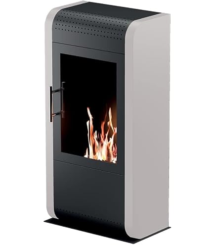 Biocamino XONE Alvin 1 KWh - Dimensioni 25x65x25 Cm, Vetro A 360°, Per Interno/Esterno