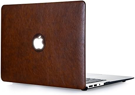 TJFEC PU Leather Coated Hard Case for MacBook Pro 13 inch with Retina Display Model A1425 and A1502 - Brown
