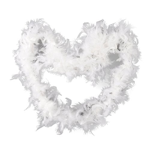 Tinksky Feather Boa,Flapper Costume Fancy Dress Vintage Flapper Theater Accessory Decorative Feather Chandelle Boa Craft Decoration 2M (White)