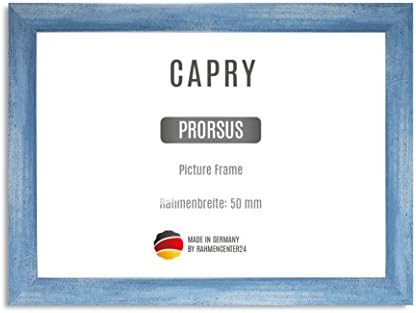 CAPRY PRORSUS 50 mm made to measure picture frame for 65 x 85 cm images, colour: light blue blurred, handmade MDF frame with break resistant anti-reflex artificial glass pane and sturdy MDF backing, frame width: 50 mm, outer dimensions: 73,6 cm x 93,6 cm