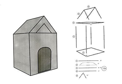 Childrens Kids Canvas Effect Play Tent Knights Castle with 6 Accessories Garden Indoor Outdoor Play House
