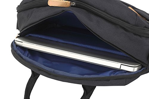 deleyCON Notebook-Tasche bis 15 6    Zoll  39 6cm  Laptop Notebook Netbook Macbook Tragetasche Schultertasche Schutztasche Leinengewebe Schwarz