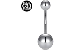 AceFun Piercing ombelico titanio,6mm 8mm 10mm 12mm 14mm 16mm piercing ombelico Argento Oro per donne 1 pezzo 14G G23 Navel Piercings Barbell Gioielli per corpo breve barra curva Navel Piercing