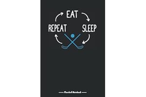 Eat Sleep Repeat Floorball Notizbuch: Floorball Player blanko liniertes Journal auch für einen Unihockeyspieler, 120 Seiten, 6x9