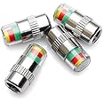 IGADG- MAKING LIFE SIMPLE Tyre Pressure Valve Cap Sensors For Cars, Bike | Air Alert | Set Of 4 Caps | Universal Compatble To Most Vehicles | Manual Tpms