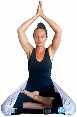 Meditation and Yoga Support Strap for Sitting Posture - Portable Seat Cushion Chair Style Belt (White, Small)