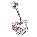 Women Sexy Crystal Love Heart Navel Belly Ring Body Piercing Button Bar New