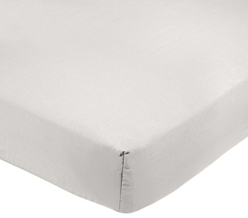 AmazonBasics - Sábana bajera ajustable (polialgodón 200 hilos) Blanco - 140 x 200 x 30 cm