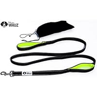 [Gesponsert]Hundeleine für große Hunde, schwarz reflektierend, stabile Leine für große Hunde 220cm x 25mm inkl. hochwertige Aufbewahrungstasche, 2 weich gepolsterte Handschlaufen für sicheren Halt, super praktischer integrierter Kurzführer, sportliches Design: Leine schwarz neongelb, beidseitig reflektierend, Hundeleine lang, geeignet für unsichere Hunde oder Hunde mit Leinenaggression