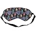 Produktbild 100% Pure Silk Eye Mask Sleeping Mask Eye Cover (Flamingo Tropical Leaves, Black)