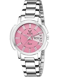 Fogg Quartz Movement Pink Dial Women's Watch - 4054-PK