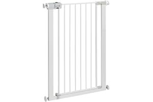 Safety 1st Easy Close Extra Tall Metal Safety gate 91 cm de altura, puerta para niños, escaleras, puertas y compartimentos con dimensiones 73-80 cm, puerta para perros de interior, metal color blanco