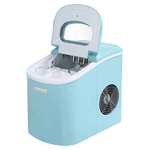 WODE Ice Maker Compatto, Macchina del Ghiaccio Contatore Portatile Top, 2.2l Serbatoio Pronto Ghiaccio in 6-8 Minuti 10kg Ghiaccio in 24 Ore Compreso Scoop E Cestello Estraibile,Blue-No Plumbing