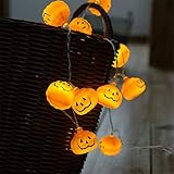 LED Halloween decoratie licht, Morbuy 3D-Kürbis lichtketting Batterie Deko Licht Festlich Hochzeiten lampen Party Themen Weihnachten Lichterkette Dekorative (1.5m/10 lights)