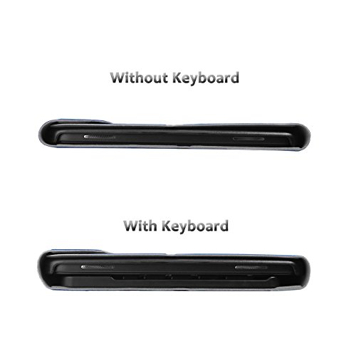 Infiland Samsung Galaxy Tab A 10.1 Slim Bluetooth Tastatur Hülle- Ultradünn leicht SmartShell Ständer Schutzhülle mit magnetisch abnehmbar drahtloser Bluetooth Tastatur für Samsung Galaxy Tab A 10.1 Zoll Wi-Fi/ LTE (2016) SM-T580N/SM-T585N Tablet-PC(QWERTZ Tastatur,Dunkleblau) - 3