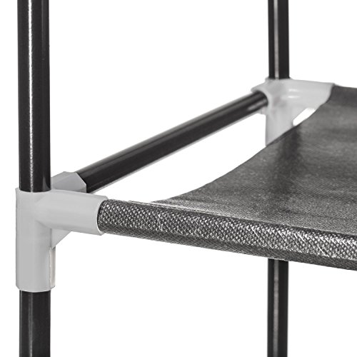 XXL Schuhregal 91 x 88 x 30 cm Schuhablage mit 5 Ablagen für 25 Paar Schuhe als Schuhschrank und Schuhständer – schwarz - 4