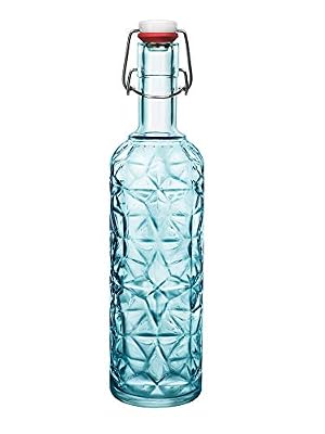 Bormioli Rocco 320269-MQD Bouteille verre Oriente, 1l, Bleu