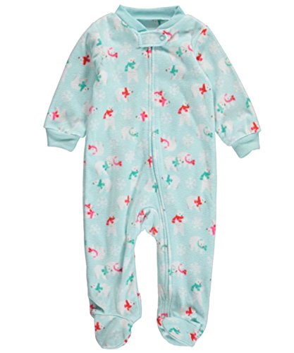Carter's Baby Girls' "Polar Bears at Play" Footed Coverall - turquoise, 6 months