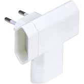 Simon &ndash; Adapter 3 Extra Flat Side Sockets 10A (250V, 2500W), Multiple Compact Plug for Small Spaces, White