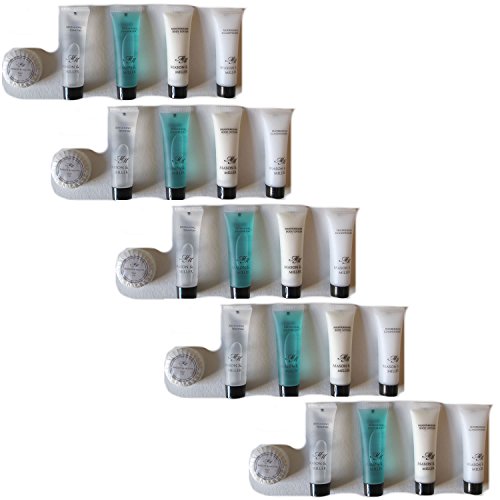 Mason and Miller GUEST toiletries "5 x PACKS" - Each pack contains 20ml shampoo, 20 ml shower gel, 20ml conditioner, 20 ml lotion & 15 gm soap