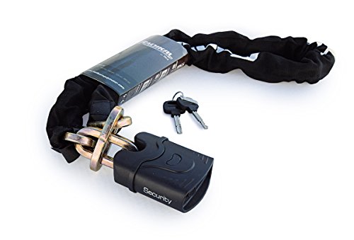 RADIKAL RK4120 Motorcycle Chain Lock Cemented Steel, ø0.39in, 5.58ft Long, 2X Link System, Anti-Scratch, High Security Padlock for Garage Security Anchor, Scooter, Electric Bicycle, Containers, Gates