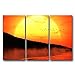 Produktbild 3 Stück Gelb Orange art Wand Sunset River Mountain Wild Goose Big Sun Bilder Prints auf Leinwand Landschaft der Bild Decor Öl für Home Moderne Dekoration Print für Küche