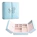 Produktbild Schmuckkästchen Koffer und Aufbewahrung Schmuckschatulle Leder Schmuck Aufbewahrungsbox Kosmetik Fall Schmuckschatulle Schmetterling Doppel Öffnen Schmuckschatulle Geeignet für Züge, Hotels, Reisen
